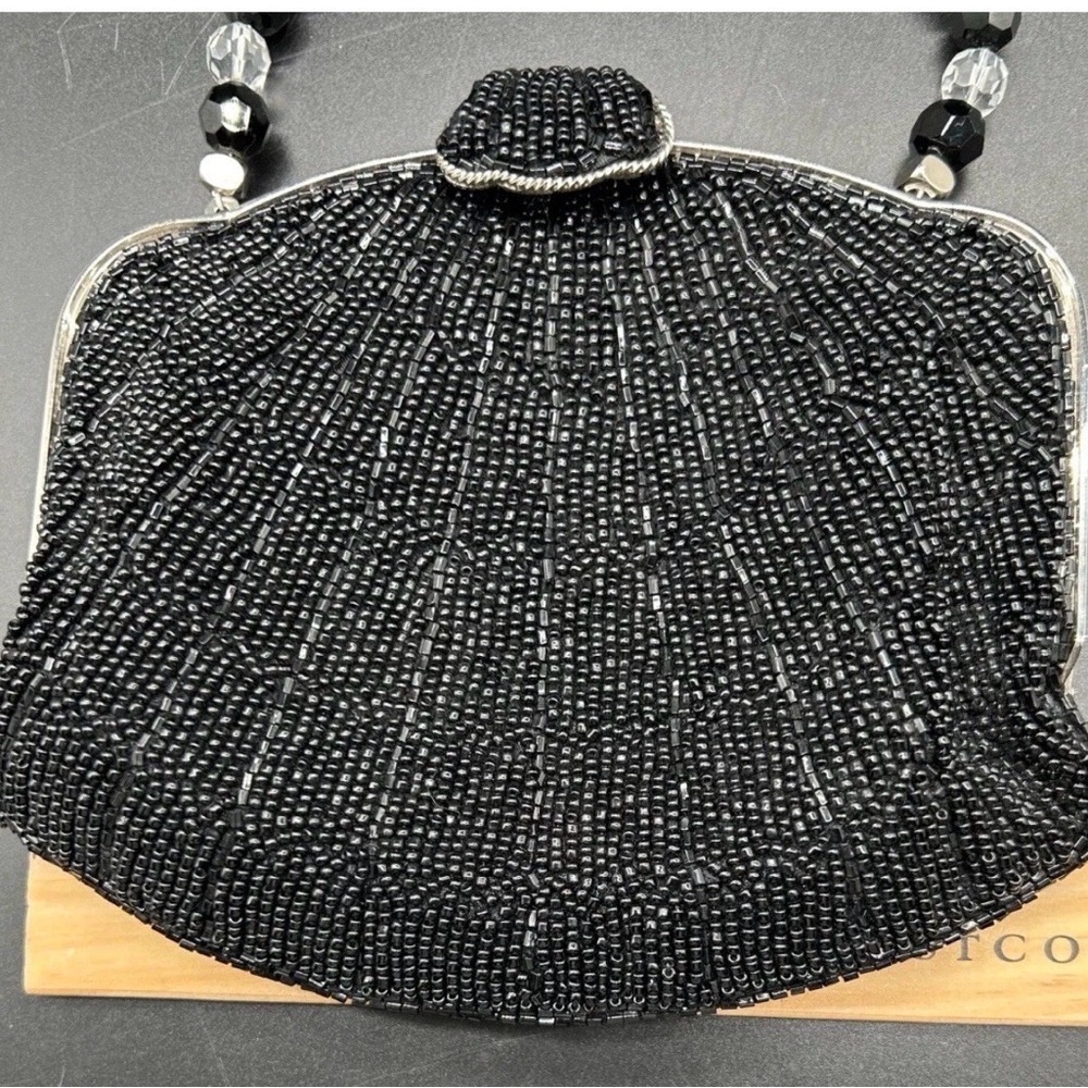 Absolutely stunning YILIN
 Black Beaded Clutch with eclectic Gemstone Handle - Picture 10 of 11